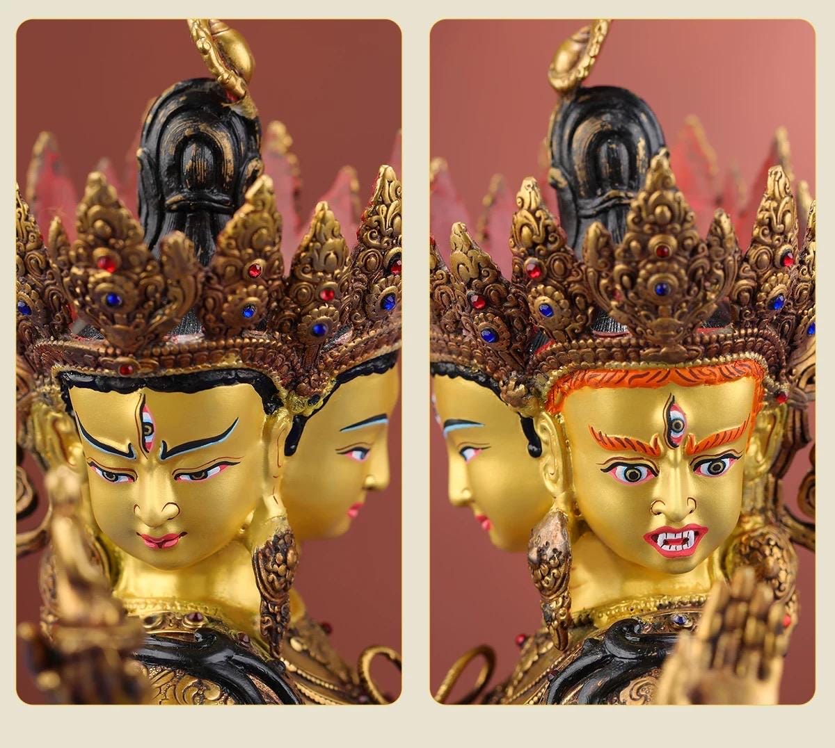 Nepalese Ushnishavijaya Statue • Brass Tibetan Deity Sculpture • Handmade Buddhist Goddess Figure