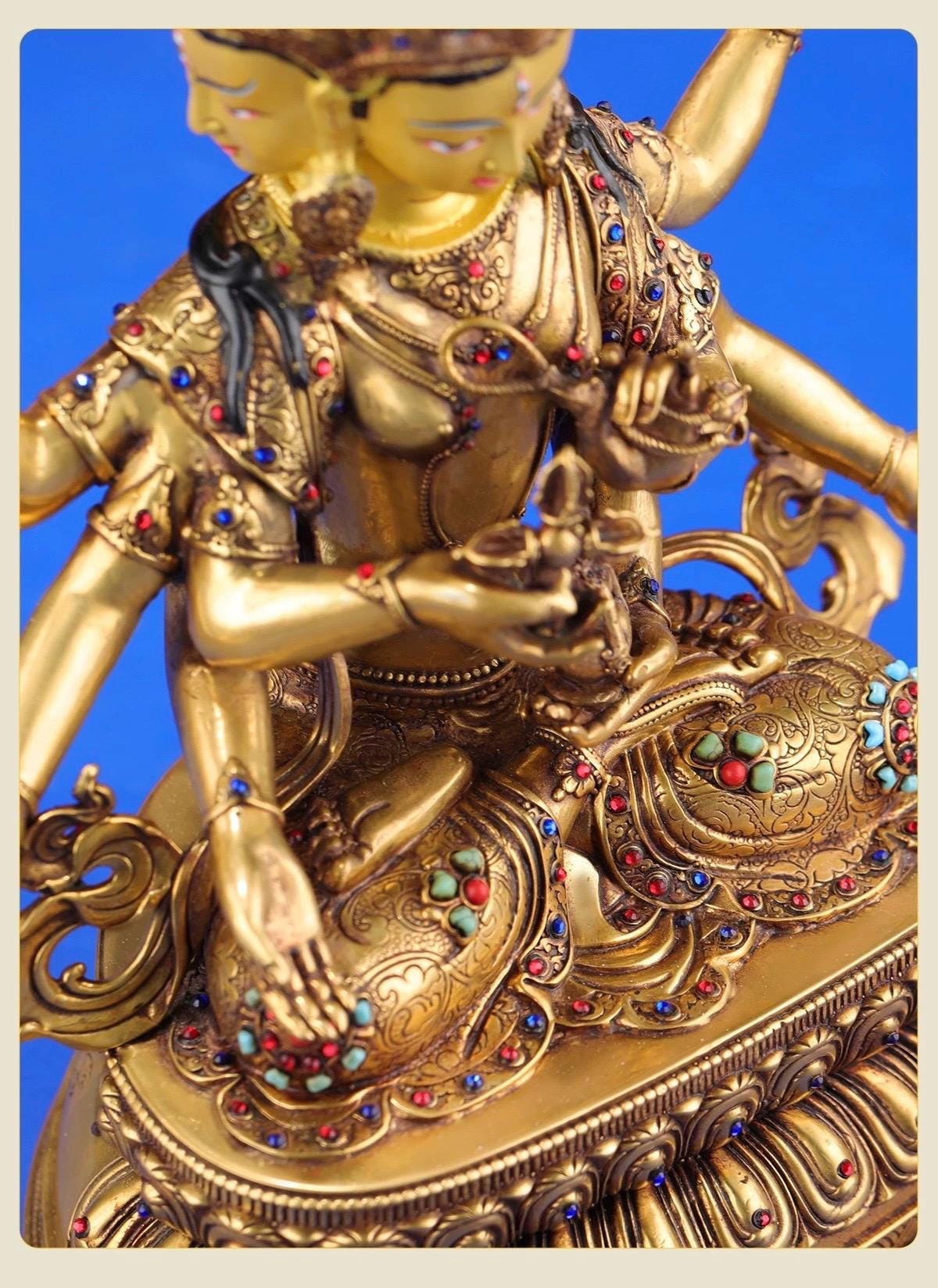 Nepalese Ushnishavijaya Statue • Brass Tibetan Deity Sculpture • Handmade Buddhist Goddess Figure