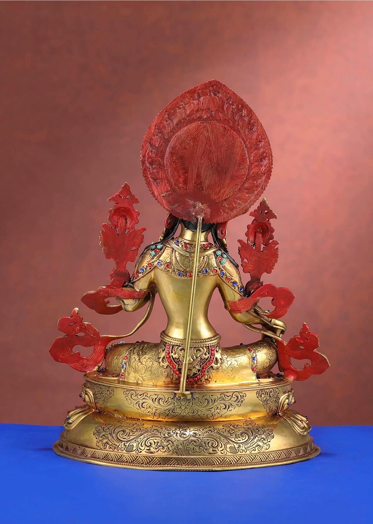 Nepalese Green Tara Statue – Tibetan Buddhist Deity for Home Altar