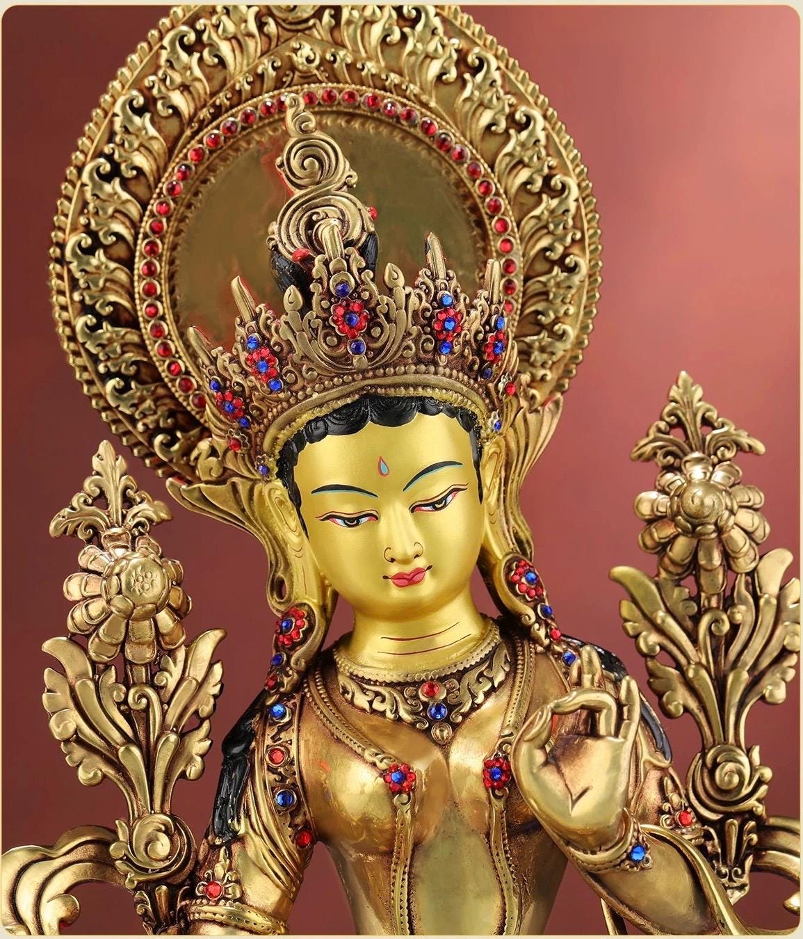 Nepalese Green Tara Statue – Tibetan Buddhist Deity for Home Altar