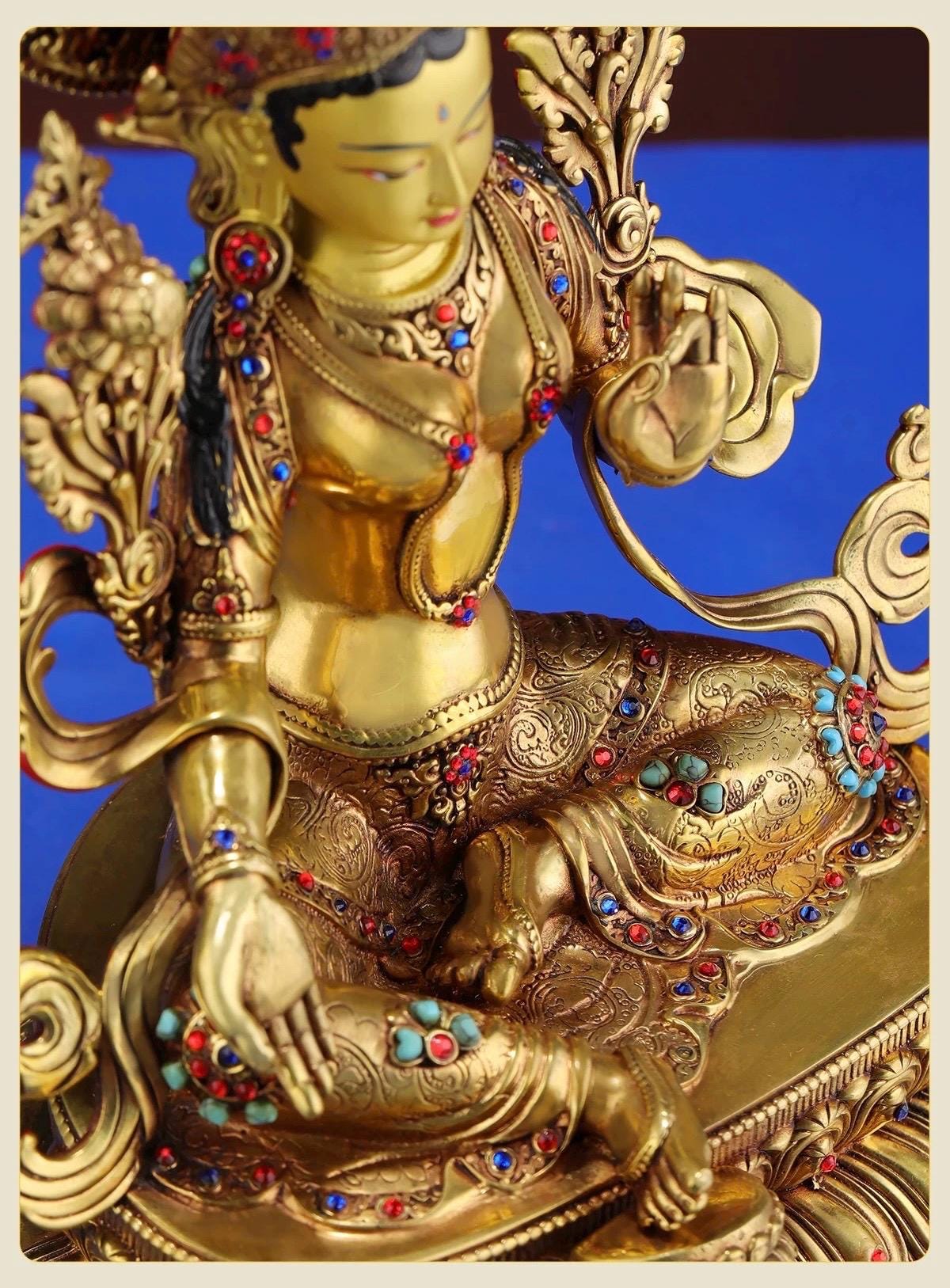 Nepalese Green Tara Statue – Tibetan Buddhist Deity for Home Altar