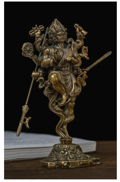 Handheld Vajra Pestle Pure Brass Statue, Buddhist Ritual Item, Zen Home Decor, Altar Supply, Meditation Tool, Desktop Sculpture