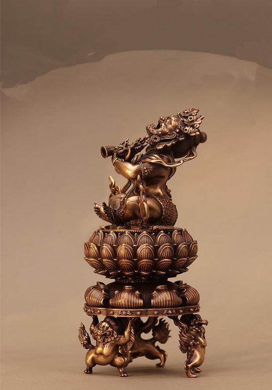 Handmade Purple Copper Vajra Incense Burner, Chinese Zen Meditation Incense Holder for Sandalwood & Agarwood, Tea Ceremony Decor