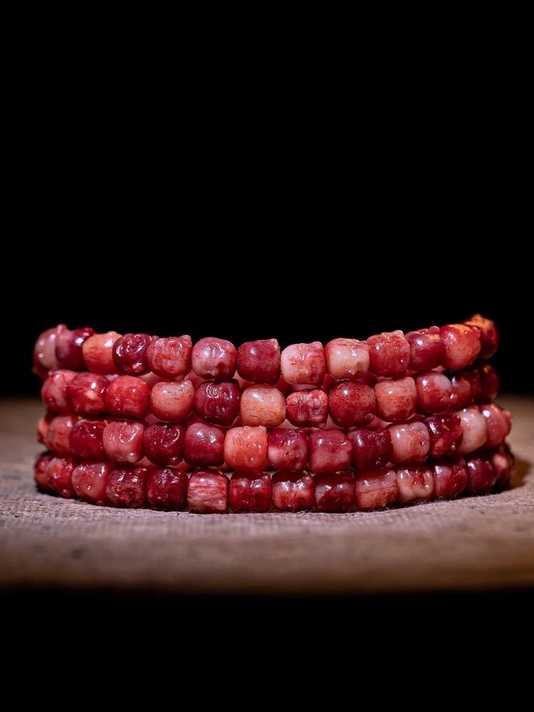 Natural Camel Bone 108 Mala Beads Hand Carved Maitreya Buddha Zen Prayer Necklace Multi-wrap Bracelet for Men Women Genuine Bone Art 10mm