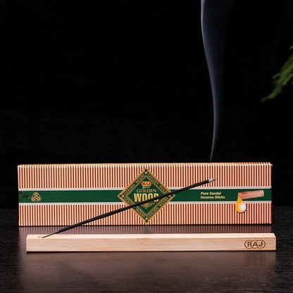 RAJ Golden Wood Sandalwood Incense 9” Hand Rolled Incense from India