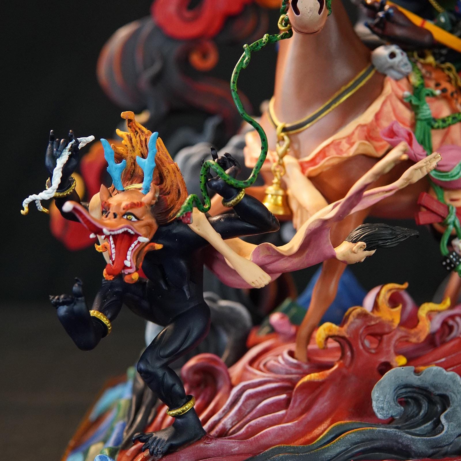 Hand-Painted Palden Lhamo Statue - 13" Copper Tibetan Buddhist Deity - Nepali Tantric Art - Sacred Protector Goddess for Altar & Home Decor