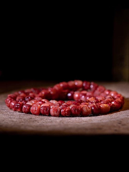 Natural Camel Bone 108 Mala Beads Hand Carved Maitreya Buddha Zen Prayer Necklace Multi-wrap Bracelet for Men Women Genuine Bone Art 10mm