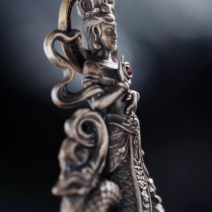Original Nuwa Empress Pendant Necklace, S925 Sterling Silver Chinese Goddess Jewelry, Mythological Art Charm