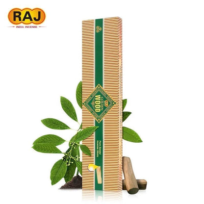 RAJ Golden Wood Sandalwood Incense 9” Hand Rolled Incense from India