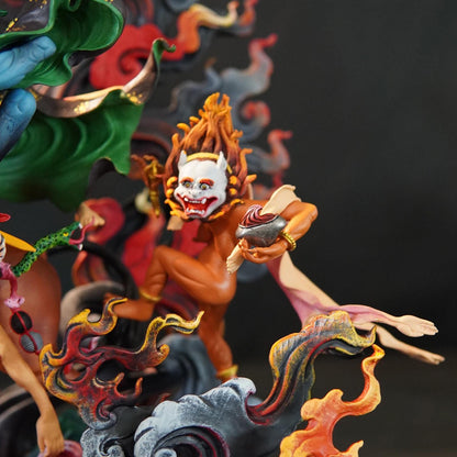 Hand-Painted Palden Lhamo Statue - 13" Copper Tibetan Buddhist Deity - Nepali Tantric Art - Sacred Protector Goddess for Altar & Home Decor
