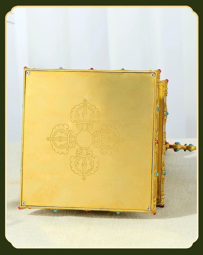 Gold Gilt Brass Buddhist Stupa Pagoda | Tibetan Relic Tower | Sacred Altar & Meditation Home Decor