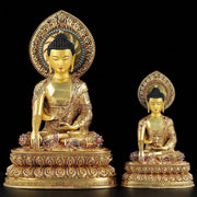 Handmade Nepal Akshobhya Buddha Statue, Copper Immovable Buddha for Home, Hand Chiseled Tibetan Art, Ritual Sculpture 10"/15"/20", Zen Gift