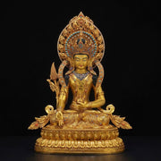 Nepal Handcrafted Ksitigarbha Bodhisattva Statue, Gilded Bronze Tibetan Buddha, Jizo Buddha Figurine, Buddhist Home Decor, Spiritual Gift