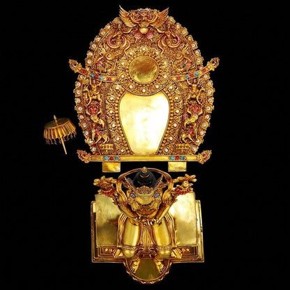 21" Gilt Bronze Maitreya Buddha Statue - Nepalese Jampa Buddha - Large Tibetan Future Buddha Sculpture - Sacred Home Altar Masterpiece