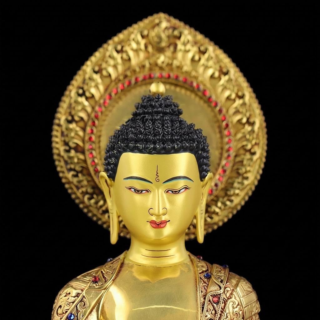 Handmade Nepal Akshobhya Buddha Statue, Copper Immovable Buddha for Home, Hand Chiseled Tibetan Art, Ritual Sculpture 10"/15"/20", Zen Gift