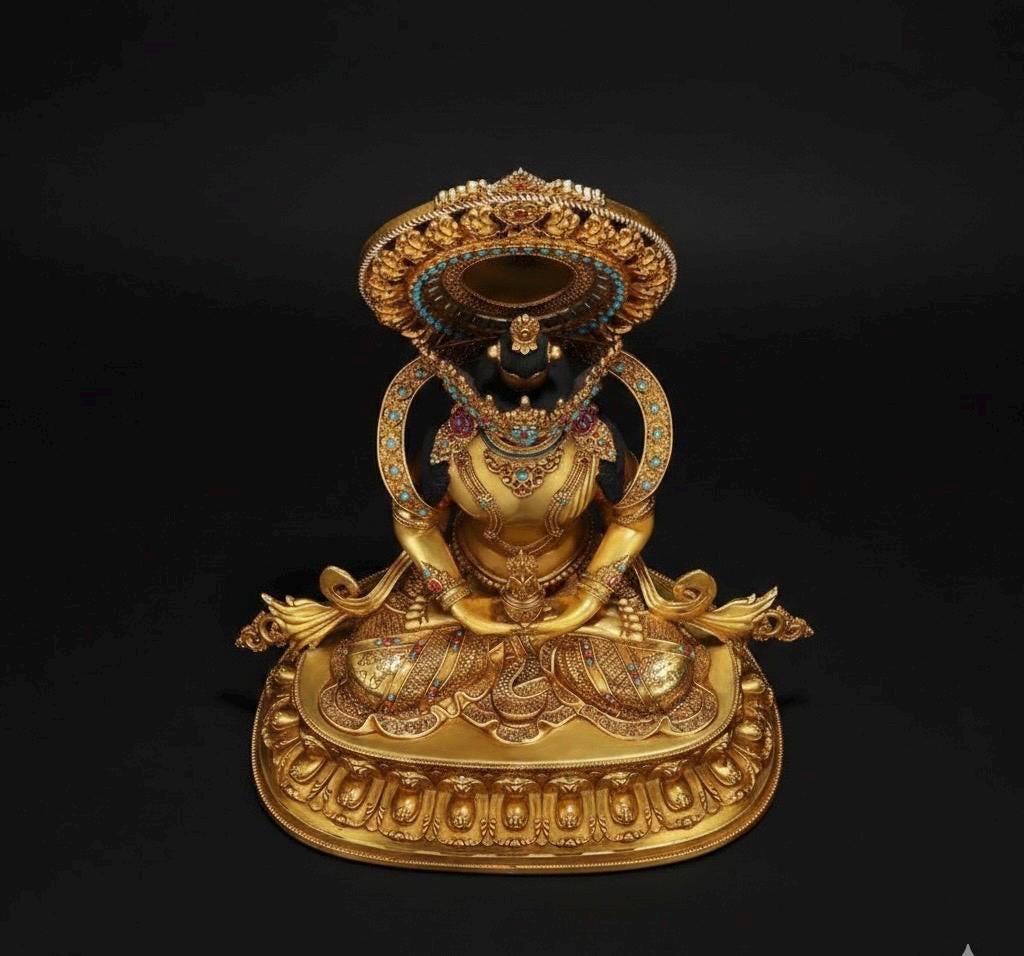 Amitayus Buddha Statue Nepal Gold Gilt Copper Long Life Buddha Statue Tibetan Buddhist Decor Buddha for Altar Home Meditation 10.6"-21.6"