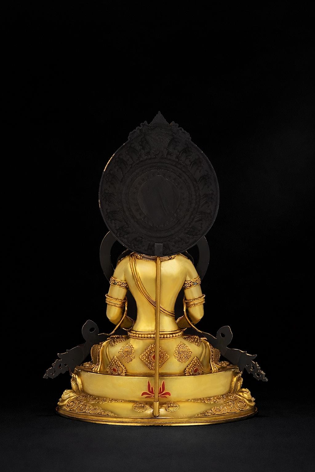 Amitayus Buddha Statue Nepal Gold Gilt Copper Long Life Buddha Statue Tibetan Buddhist Decor Buddha for Altar Home Meditation 10.6"-21.6"