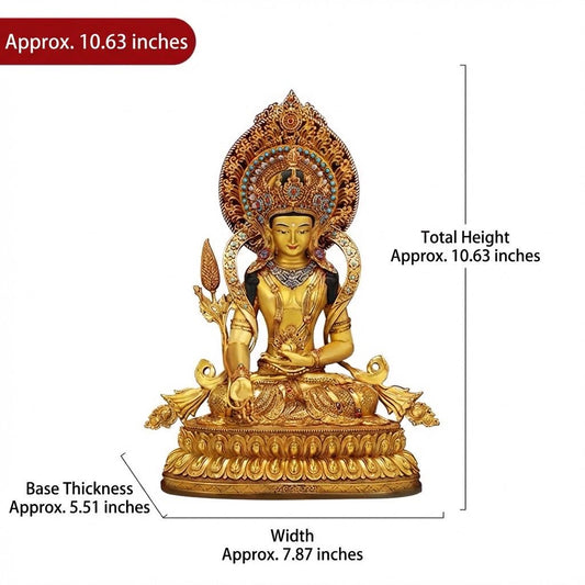 Nepal Handcrafted Ksitigarbha Bodhisattva Statue, Gilded Bronze Tibetan Buddha, Jizo Buddha Figurine, Buddhist Home Decor, Spiritual Gift