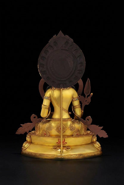 Nepal Handcrafted Ksitigarbha Bodhisattva Statue, Gilded Bronze Tibetan Buddha, Jizo Buddha Figurine, Buddhist Home Decor, Spiritual Gift