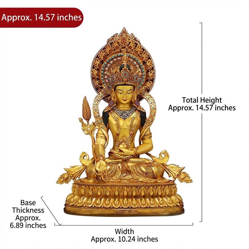 Nepal Handcrafted Ksitigarbha Bodhisattva Statue, Gilded Bronze Tibetan Buddha, Jizo Buddha Figurine, Buddhist Home Decor, Spiritual Gift