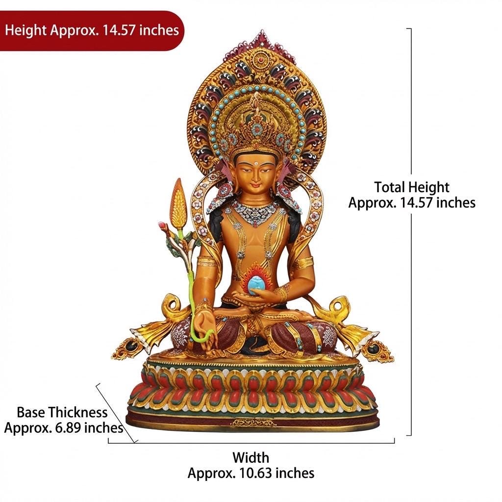 Painted Ksitigarbha Bodhisattva, Tibetan Gilded Copper Buddha Statue from Nepal, Earth Store Bodhisattva Altar Decor, Buddhist Ritual Art