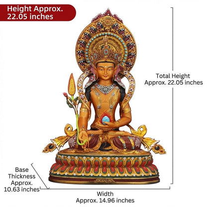 Painted Ksitigarbha Bodhisattva, Tibetan Gilded Copper Buddha Statue from Nepal, Earth Store Bodhisattva Altar Decor, Buddhist Ritual Art
