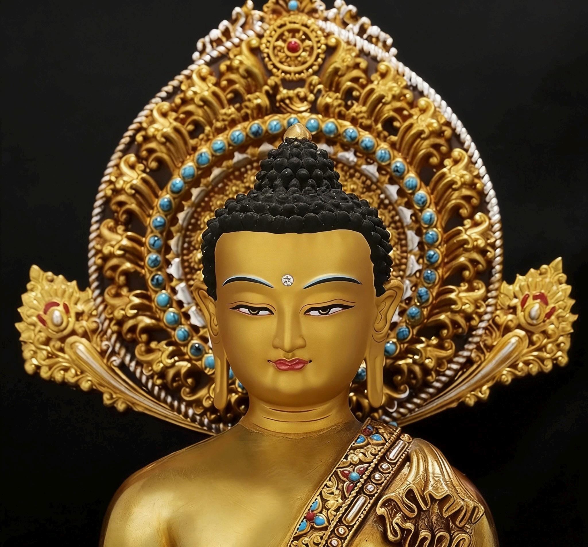 Amitabha Buddha Statue - Nepal Gilt Bronze Craft - Tibetan Buddhism Figurine, Handcrafted Medicine Buddha Ritual Decor, Spiritual Zen Gift