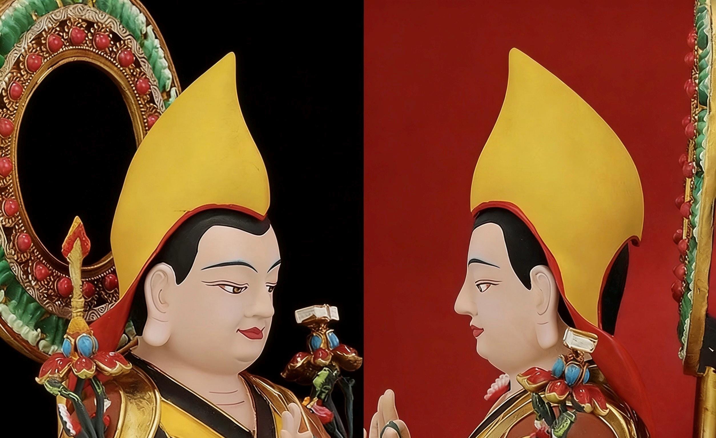 Hand-Painted Je Tsongkhapa Statue - Nepal Craft Copper Tibetan Buddha Figurine for Home Altar, Buddhist Art Decor, Gelug Founder