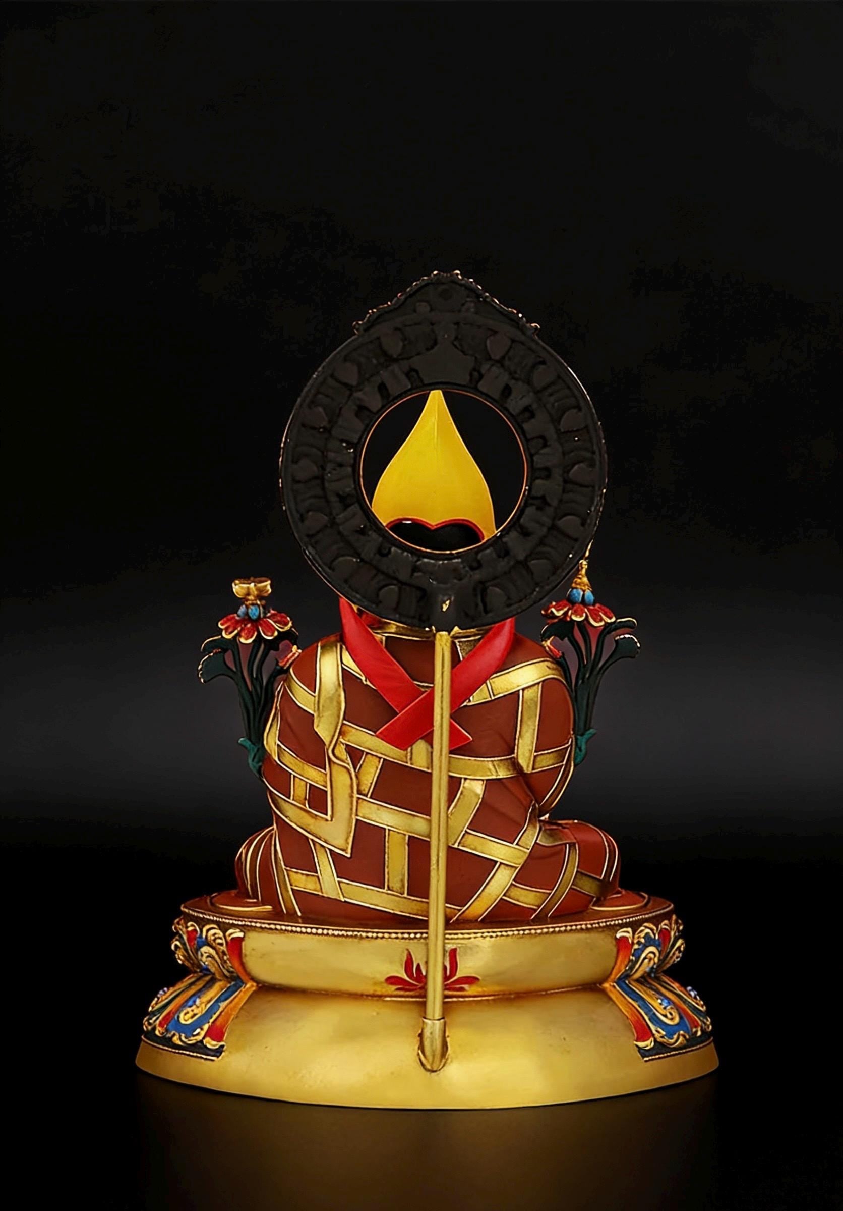 Hand-Painted Je Tsongkhapa Statue - Nepal Craft Copper Tibetan Buddha Figurine for Home Altar, Buddhist Art Decor, Gelug Founder