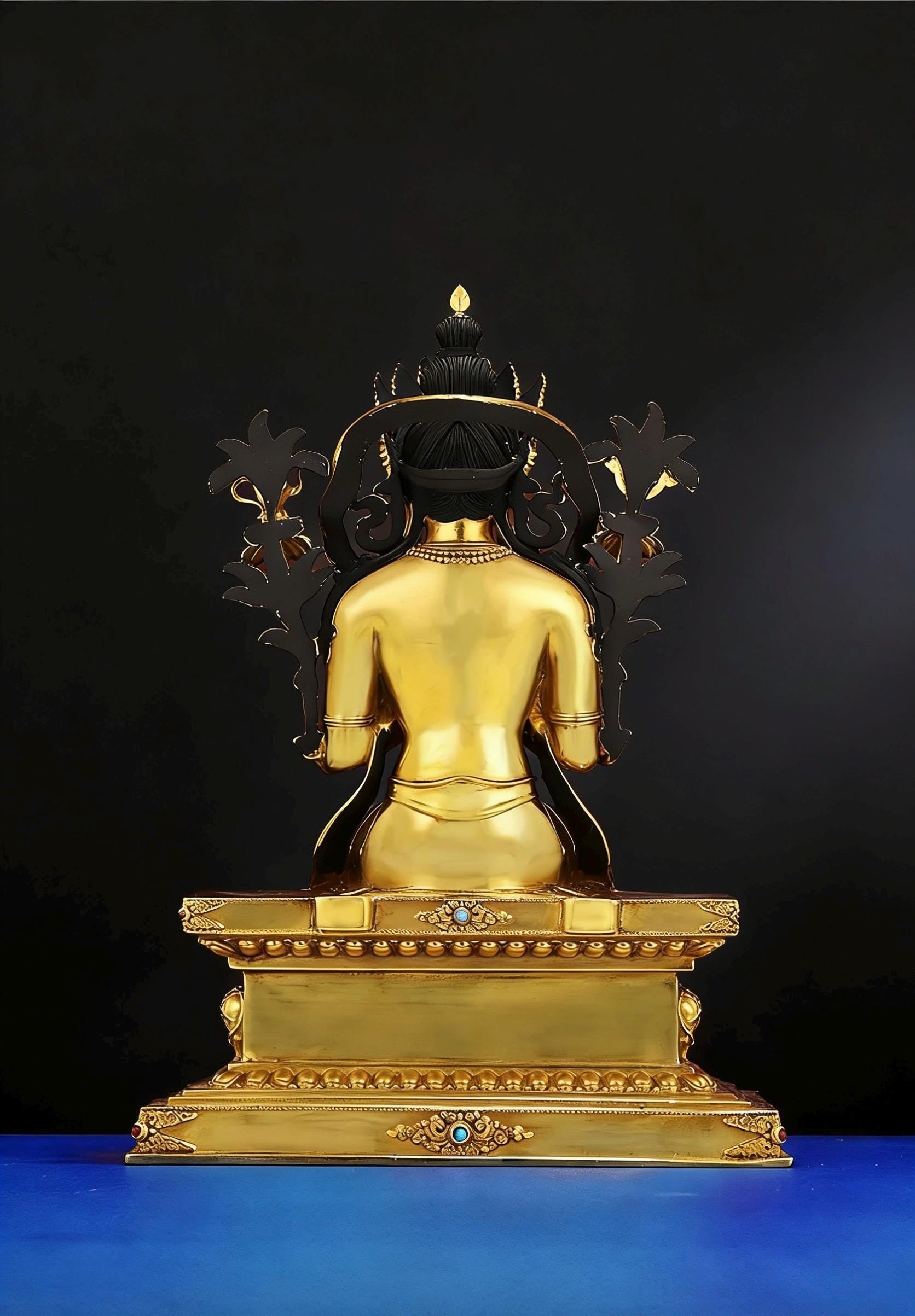 Nepalese Gilt Copper Maitreya Buddha Statue, Handcrafted Tibetan Jampa Future Buddha Sculpture, Buddhist Home Altar Decor