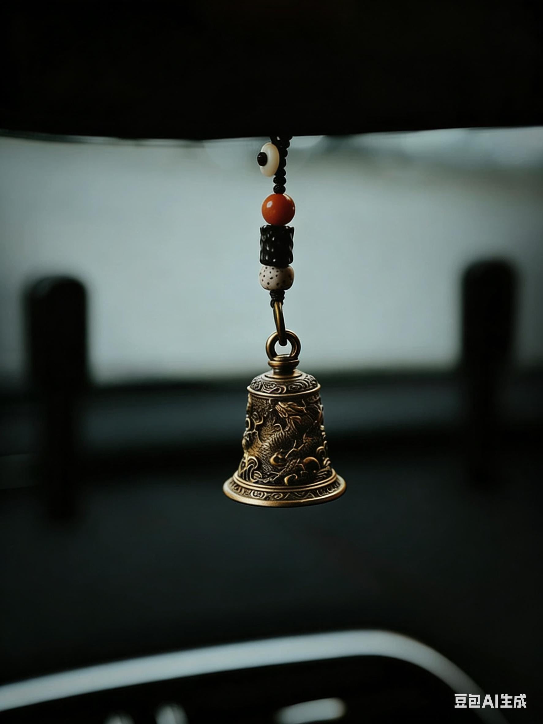 Brass Dragon Bell Pendant: Tibetan Buddhist Amulet Necklace