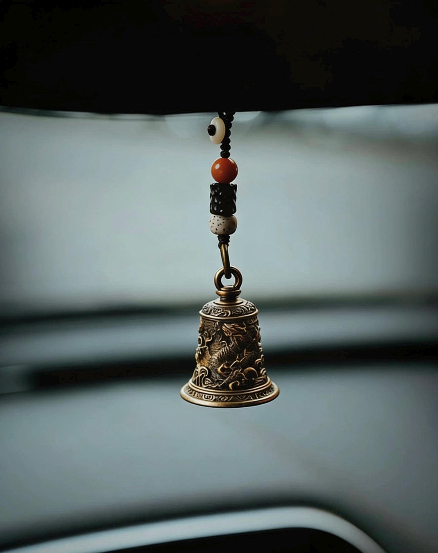 Brass Dragon Bell Pendant: Tibetan Buddhist Amulet Necklace