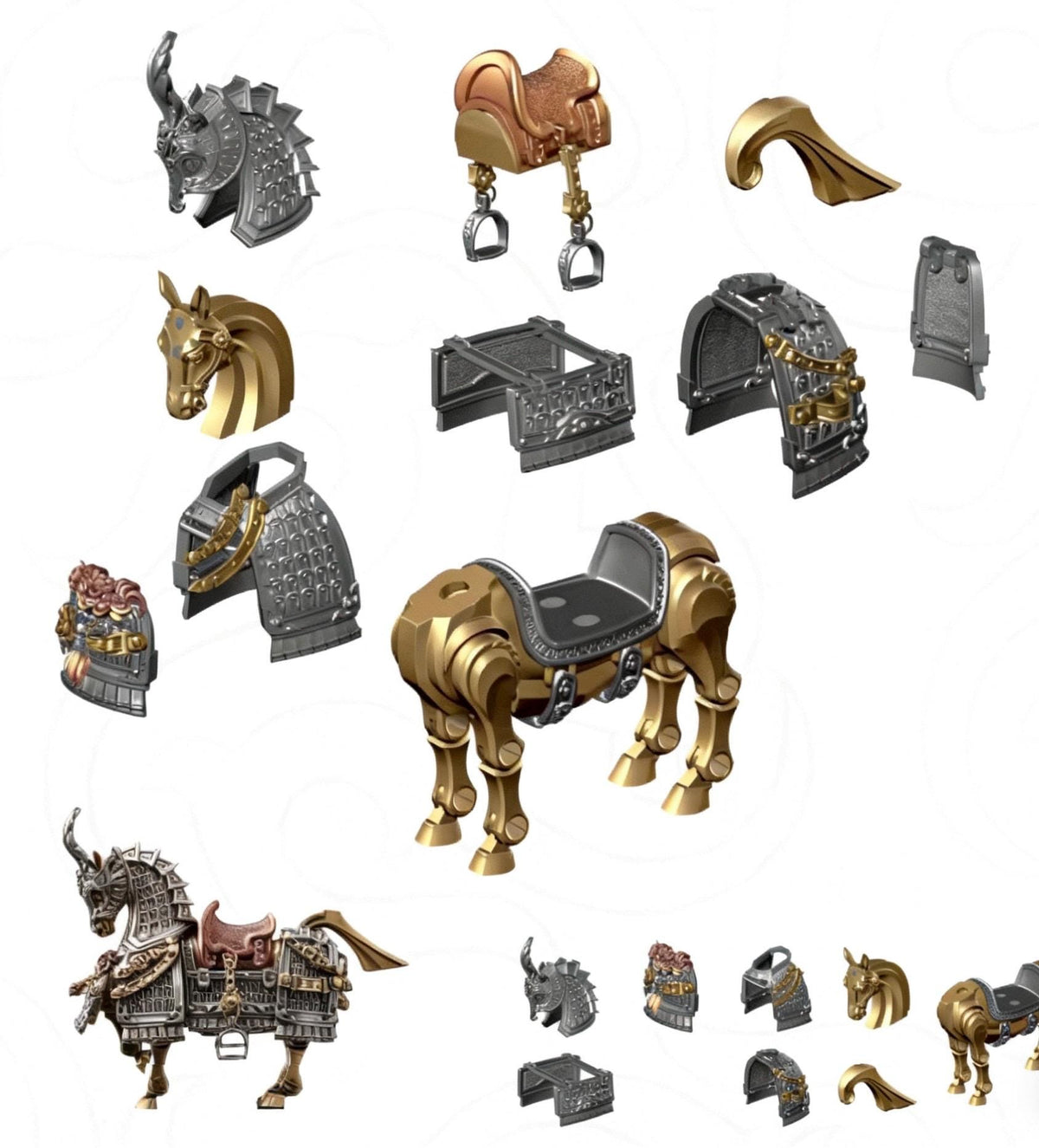 War Horse Magnetic Metal Figure – Articulated Assembly Model Decor