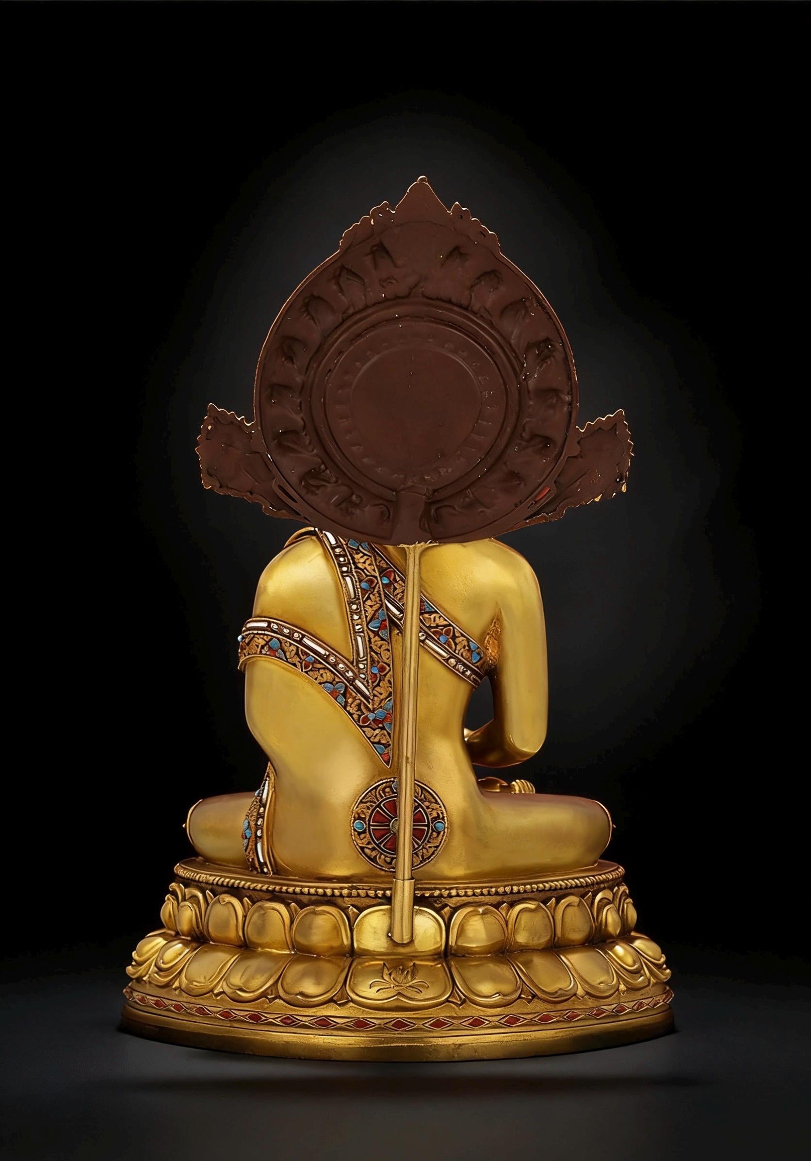 Amitabha Buddha Statue - Nepal Gilt Bronze Craft - Tibetan Buddhism Figurine, Handcrafted Medicine Buddha Ritual Decor, Spiritual Zen Gift