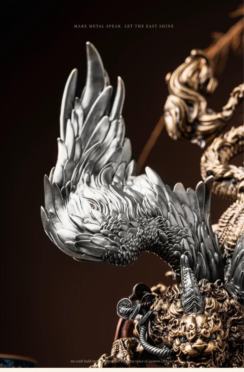 Brass Pi Xiu Figurine Feng Shui Wealth Guardian Statue, Chinese Auspicious Beast Sculpture for Office Desk Decor, Housewarming Business Gift