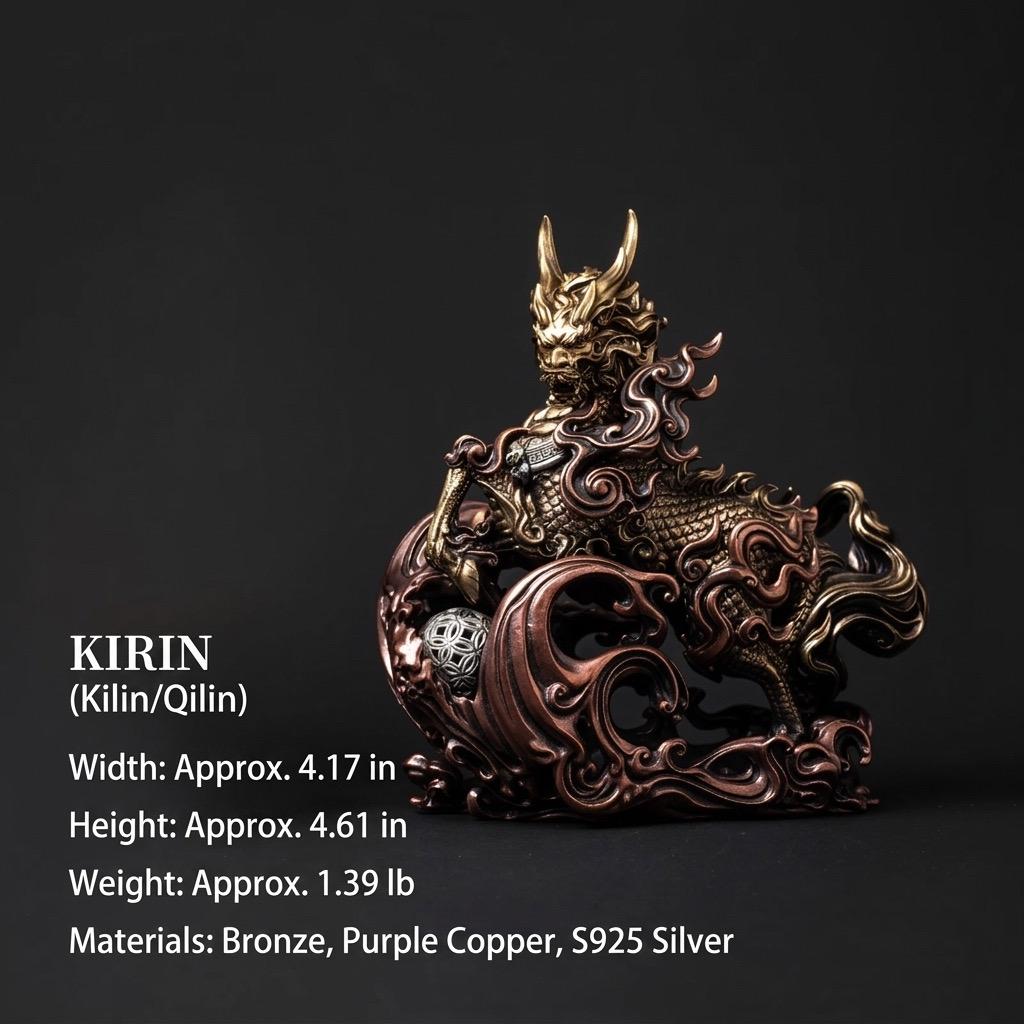 Brass Pi Xiu Figurine Feng Shui Wealth Guardian Statue, Chinese Auspicious Beast Sculpture for Office Desk Decor, Housewarming Business Gift
