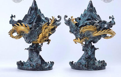 Large Dragon Incense Burner - Majestic Boshan Censer, Heavy Solid Copper, Sandalwood & Agarwood, Indoor Home Decor, Unique Chinese Art Gift