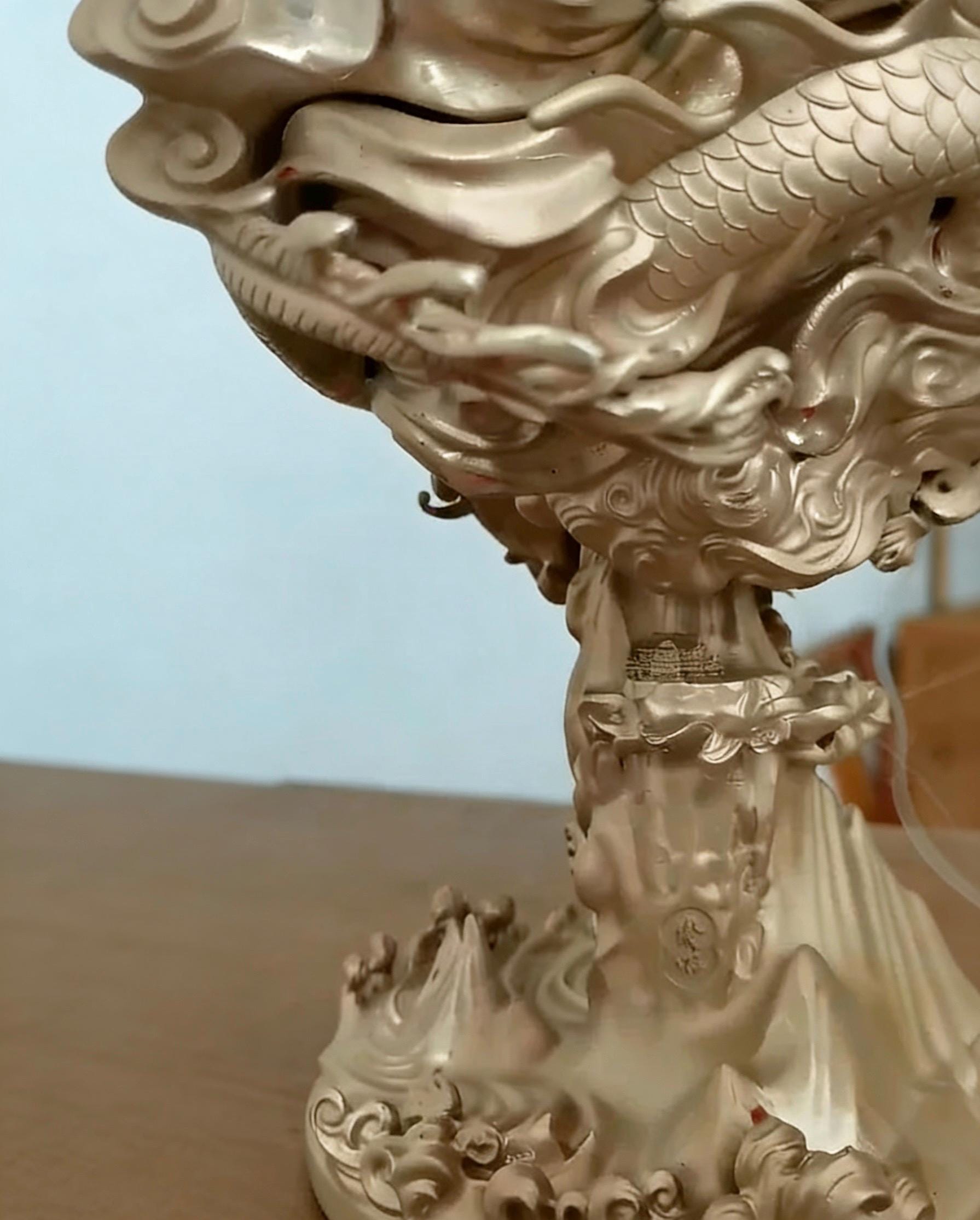 Large Dragon Incense Burner - Majestic Boshan Censer, Heavy Solid Copper, Sandalwood & Agarwood, Indoor Home Decor, Unique Chinese Art Gift