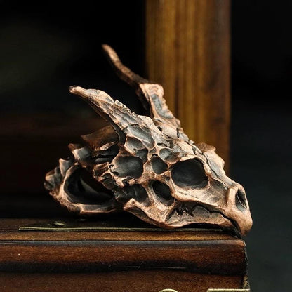 Handmade 925 Sterling Silver Dragon Skull Pendant Necklace, Vintage Brass Gothic Mythical Animal Amulet, Punk Biker Jewelry