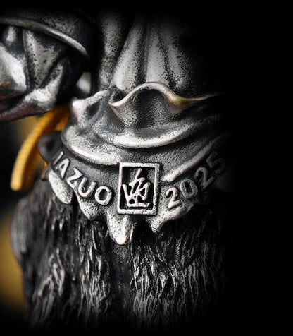 Six-Armed Mahakala Pendant, Original Design Gold Plated Buddhist Amulet, Tibetan Wrathful Deity Statue, Spiritual Gift, Dharma Jewelry Art