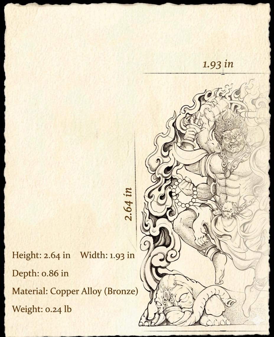 Six-Armed Mahakala Pendant, Original Design Gold Plated Buddhist Amulet, Tibetan Wrathful Deity Statue, Spiritual Gift, Dharma Jewelry Art