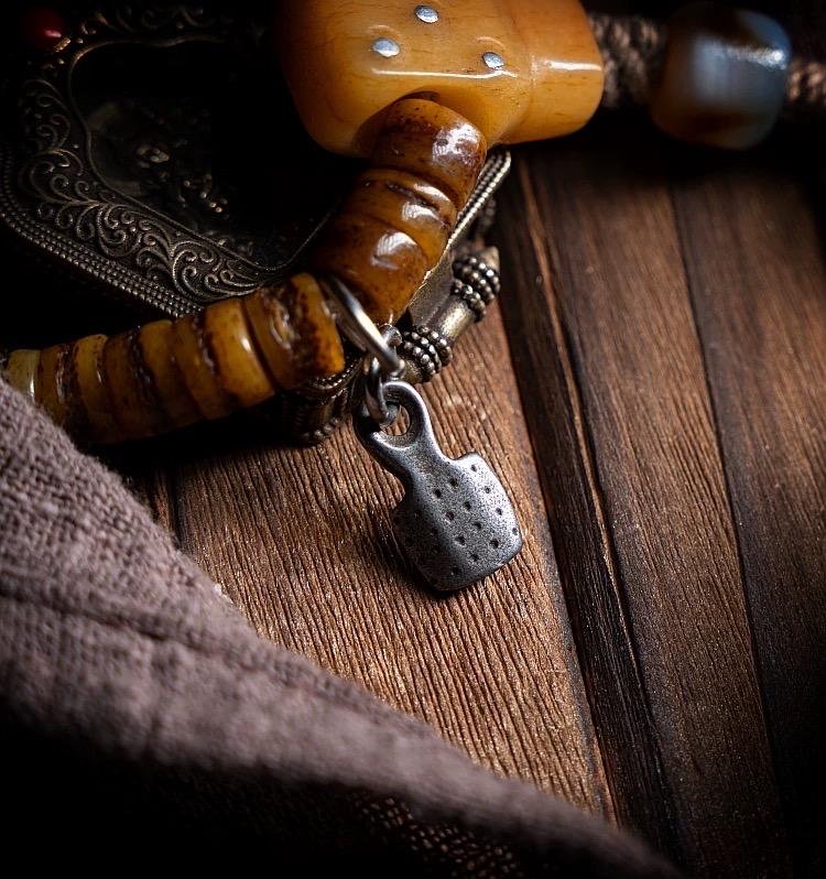 Original Tibetan Yak Bone Prayer Beads, Old Material 108 Mala Beads, Handmade Distressed Buddha Bracelet, Meditation Rosary, Ethnic Jewelry