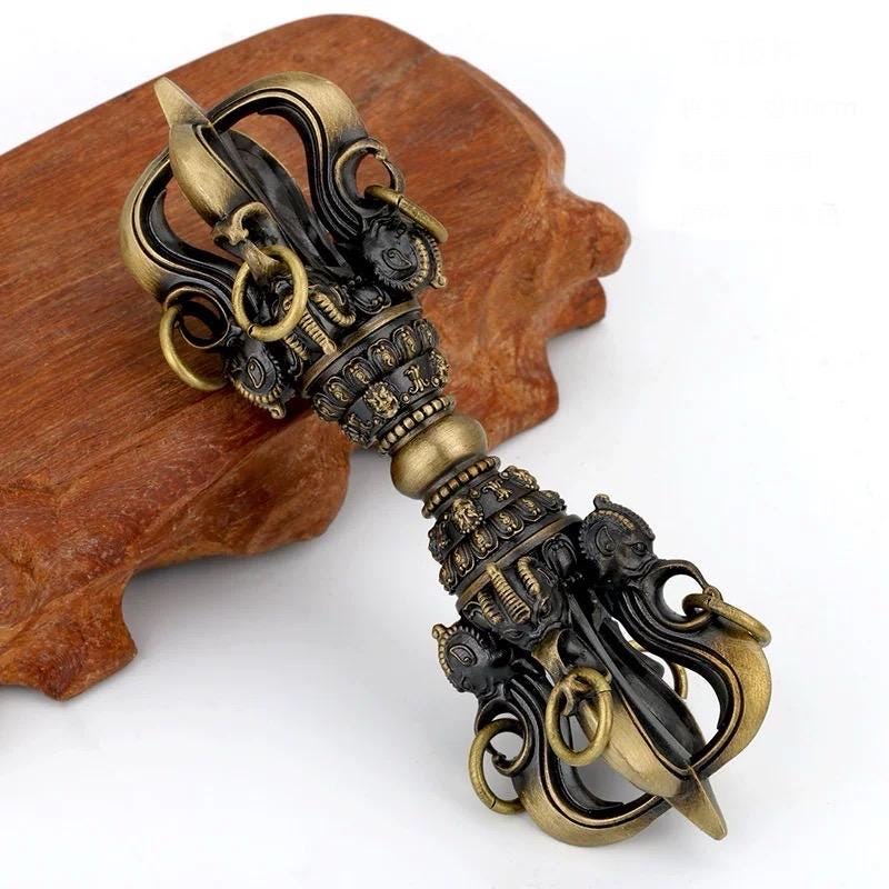 Handcrafted Brass closed Vajra Dorje: Tibetan Buddhist Ritual Tool
