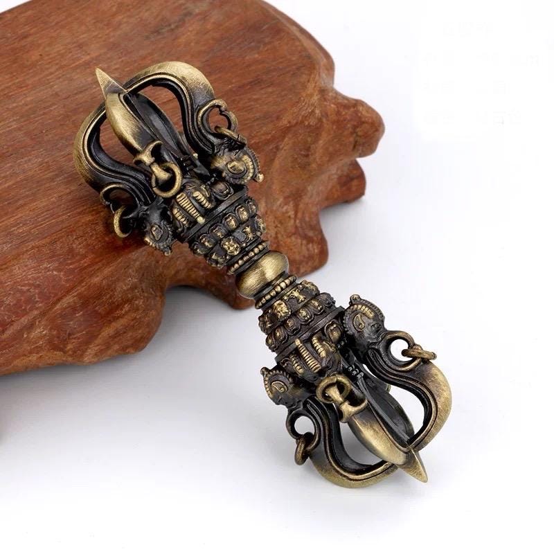 Handcrafted Brass closed Vajra Dorje: Tibetan Buddhist Ritual Tool