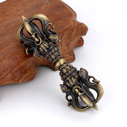 Handcrafted Brass closed Vajra Dorje: Tibetan Buddhist Ritual Tool