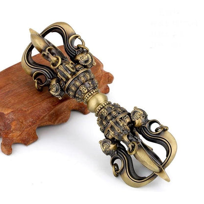 Handcrafted Brass closed Vajra Dorje: Tibetan Buddhist Ritual Tool