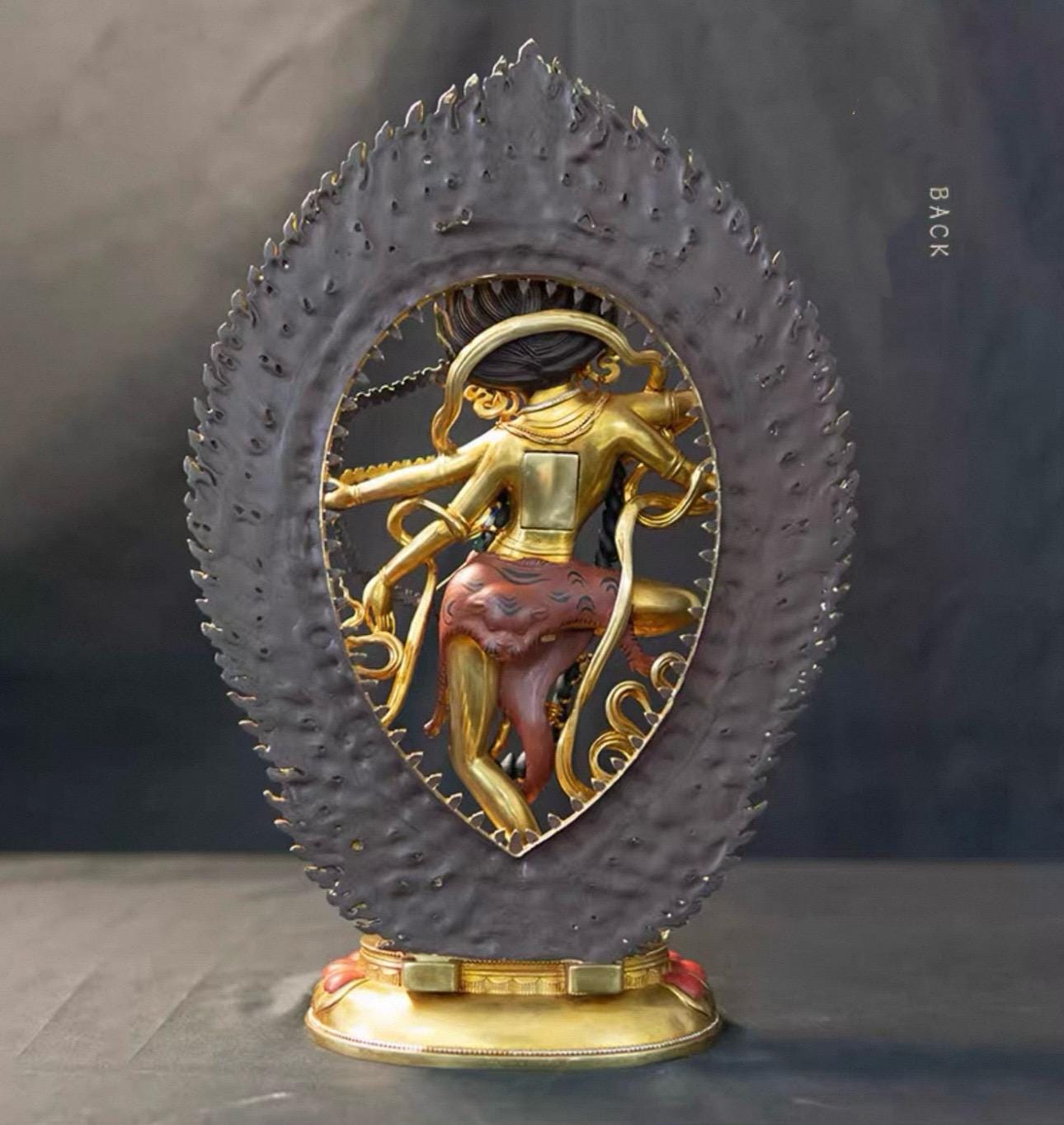 Handmade Painted Kurukulla Statue, Nepali Tibetan Tantric Buddhism Art, Pure Copper Hand Engraved Kurukulla Goddess, Vajrayana Altar Decor
