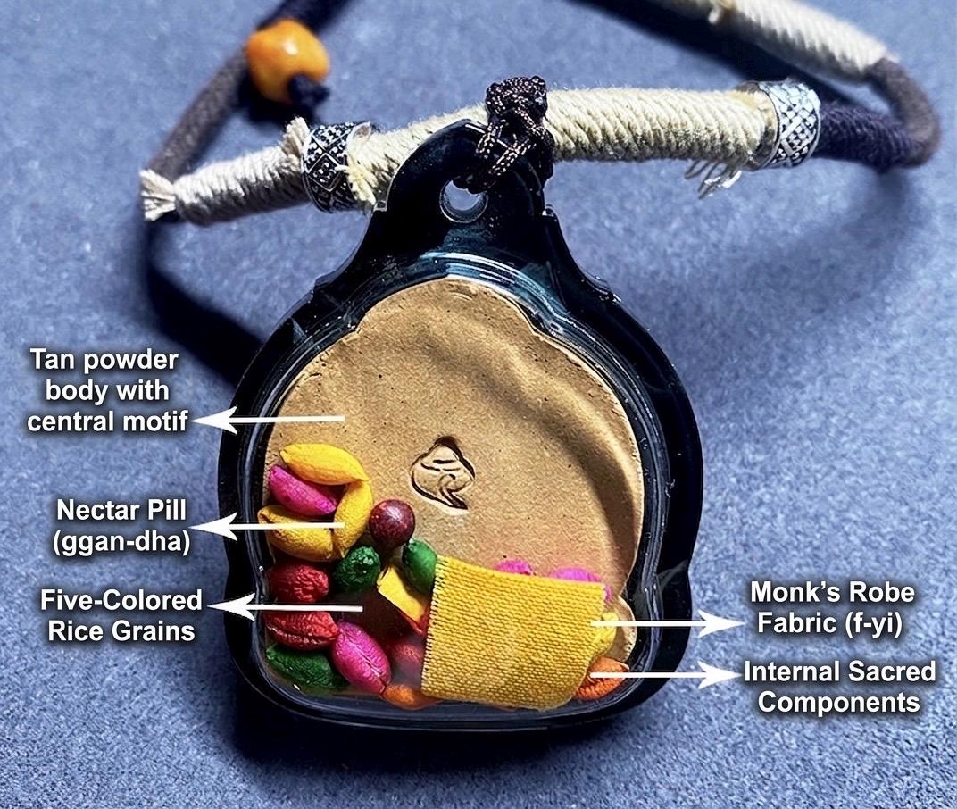 Tibetan Yellow Jambhala Medicine Tsa Tsa Pendant Necklace, Handcrafted Gau Box Amulet, Buddhist Buddha Statue Thangka Charm, Spiritual Gift