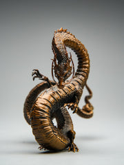 Auspicious Dragon Statue Bronze Sculpture - Feng Shui Tea Pet & Incense Holder - Mythical Chinese Dragon Home Decor - Asian Art Zen Ornament