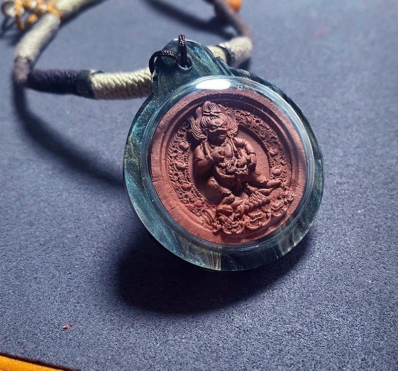 Black Jambhala Medicine Tsa Tsa Amulet Pendant, Tibetan Buddhist Gawu Box Necklace, Tantric Protection Jewelry for Wealth & Healing, Zen Gif